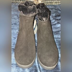 BareTraps Black Fur-Lined Ankle Boots